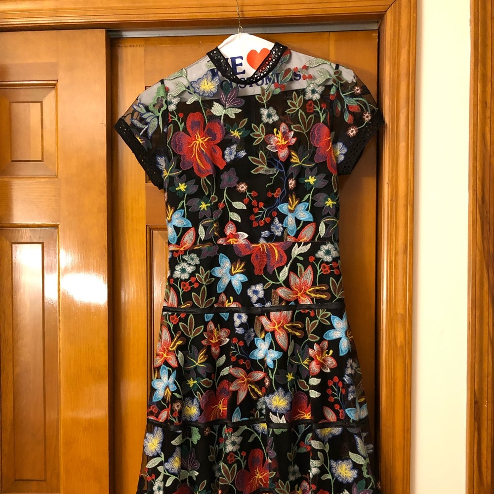 Anthropologie midi floral party dress